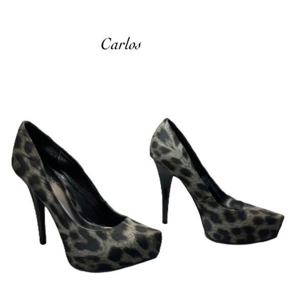 Carlos Platonic Animal Print Platform Stiletto Heels Size 6 - Picture 1 of 12